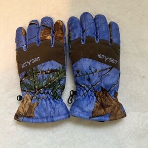 3M Thinsulate Blue and Brown Camouflage Gloves